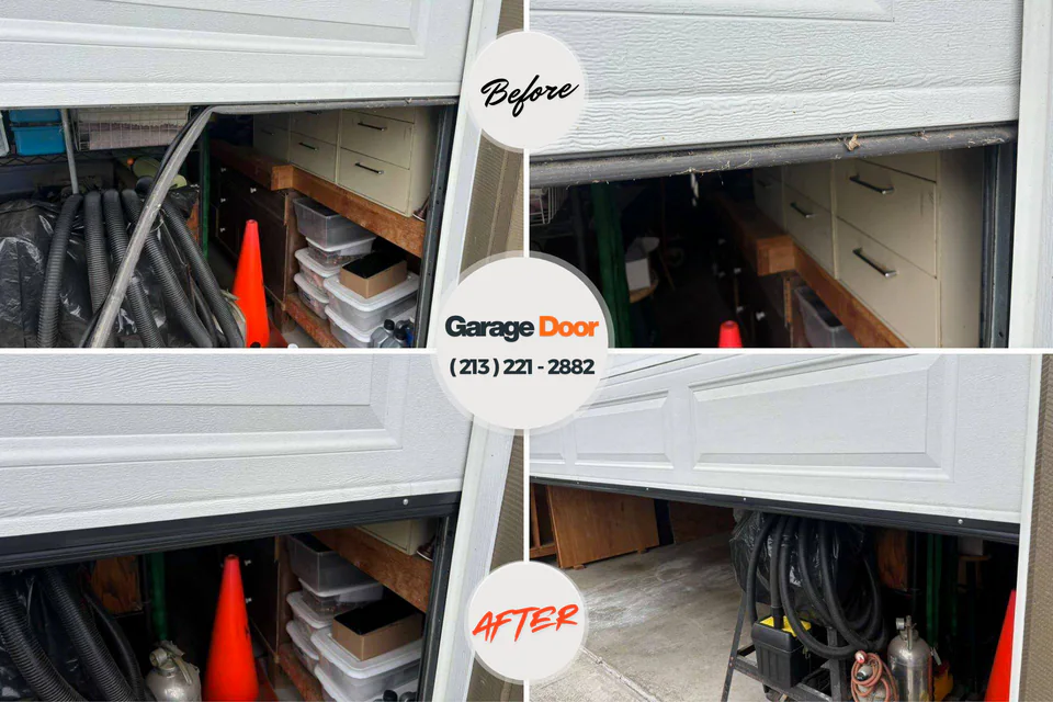 Before and after: garage door repair Venice Gardens, FL